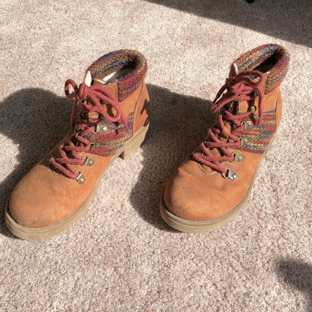 Microsuede Lace-Up Boots